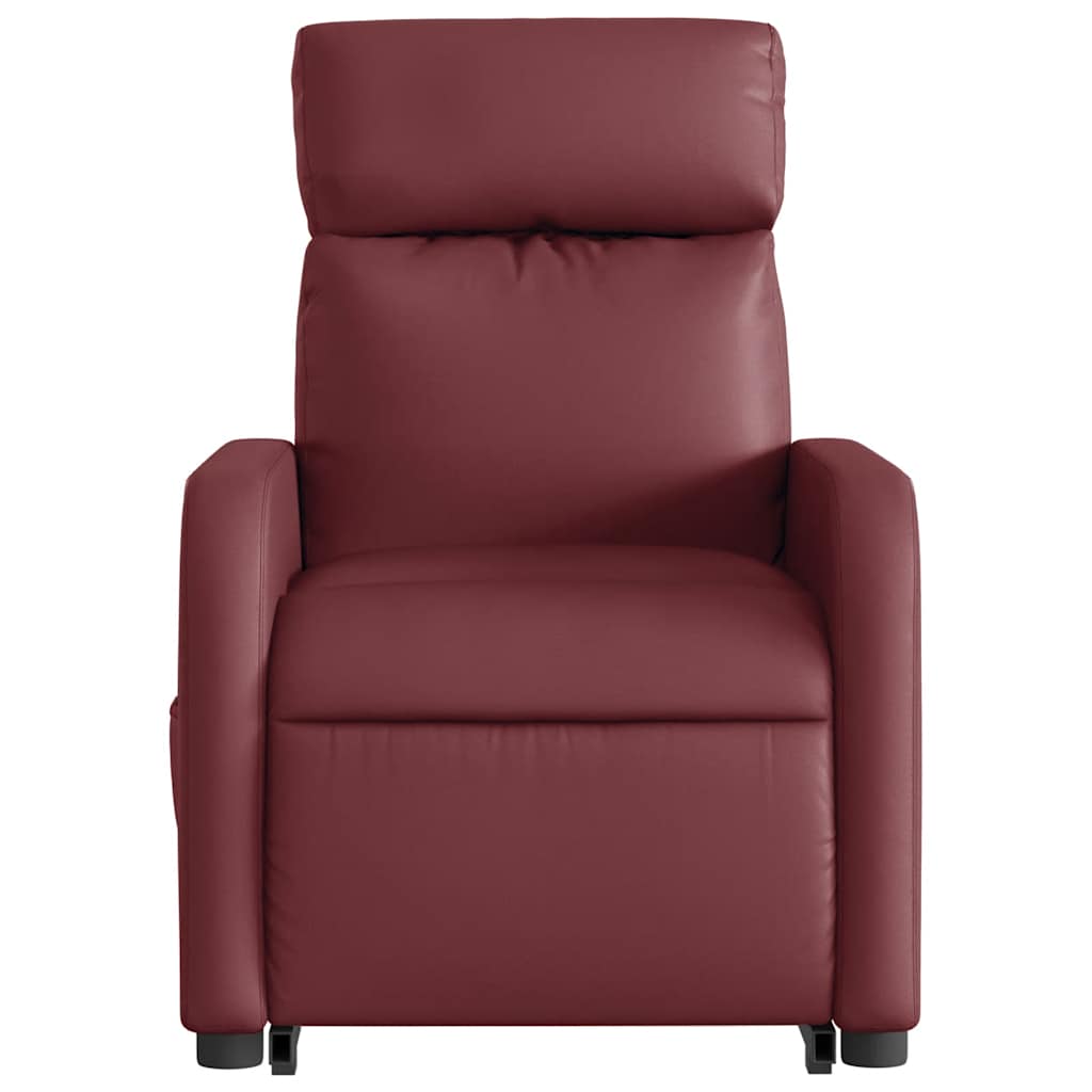 Fauteuil inclinable électrique rouge bordeaux similicuir