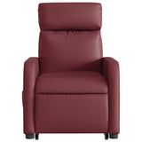 Fauteuil inclinable électrique rouge bordeaux similicuir