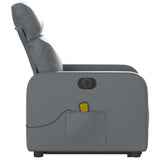 Fauteuil inclinable de massage électrique gris similicuir