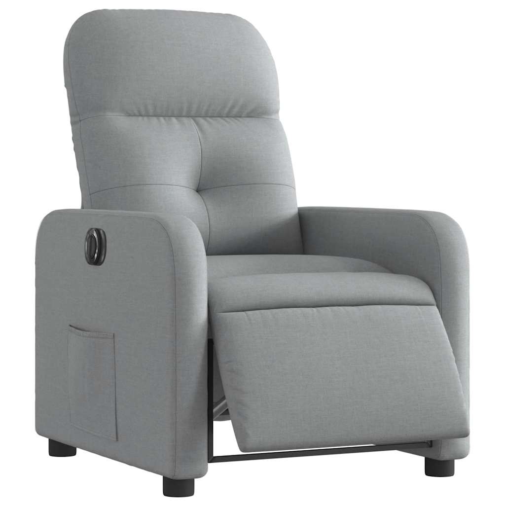 Fauteuil inclinable électrique Gris clair Tissu