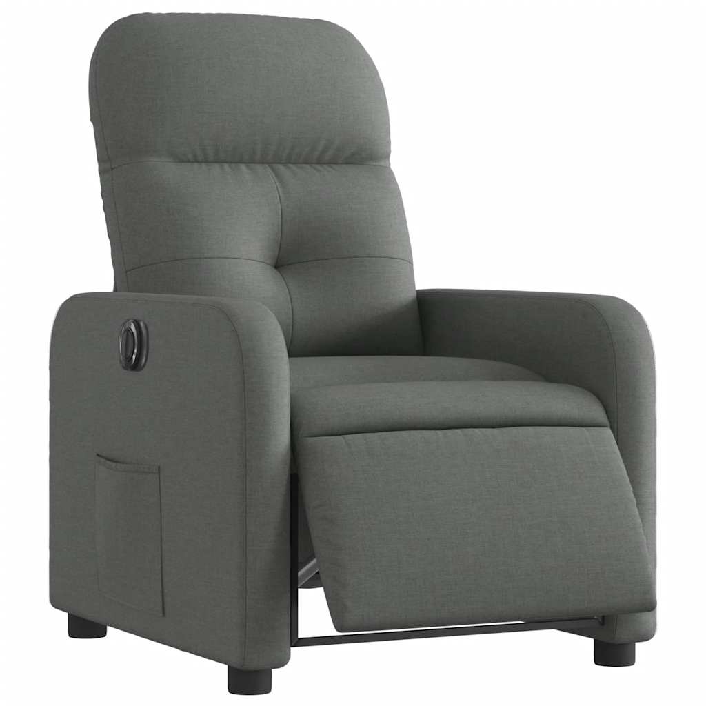 Fauteuil inclinable électrique Gris foncé Tissu