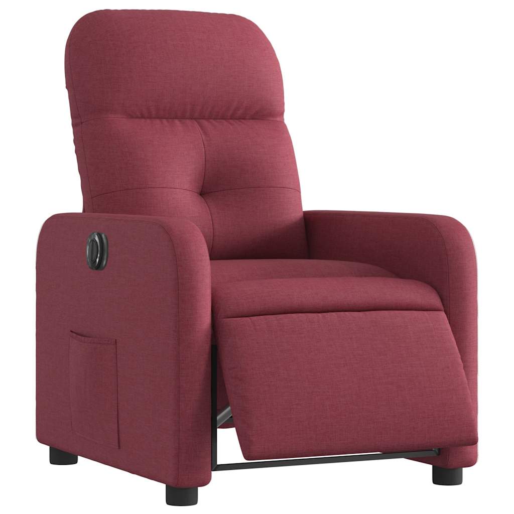 Fauteuil inclinable électrique Rouge bordeaux Tissu