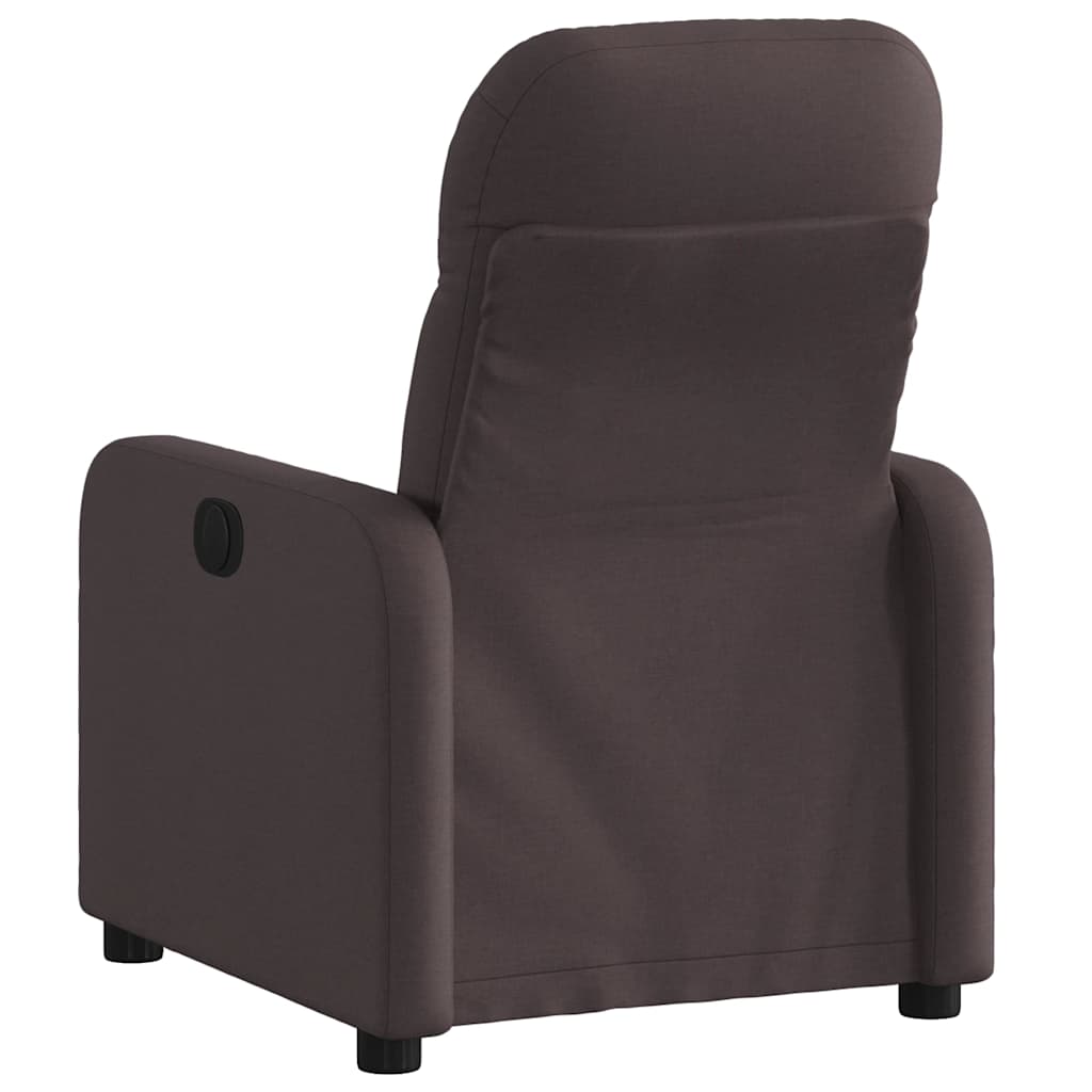 Fauteuil inclinable électrique Marron foncé Tissu