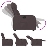 Fauteuil inclinable électrique Marron foncé Tissu