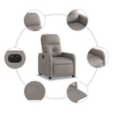 Fauteuil inclinable électrique Taupe Tissu