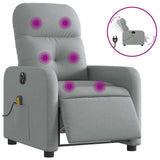 Fauteuil de massage inclinable électrique gris clair tissu