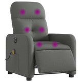 Fauteuil inclinable de massage électrique gris foncé tissu