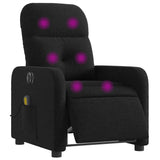Fauteuil de massage inclinable électrique Noir Tissu