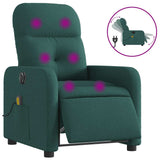 Fauteuil de massage inclinable électrique Vert foncé Tissu