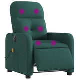 Fauteuil de massage inclinable électrique Vert foncé Tissu