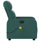 Fauteuil de massage inclinable électrique Vert foncé Tissu