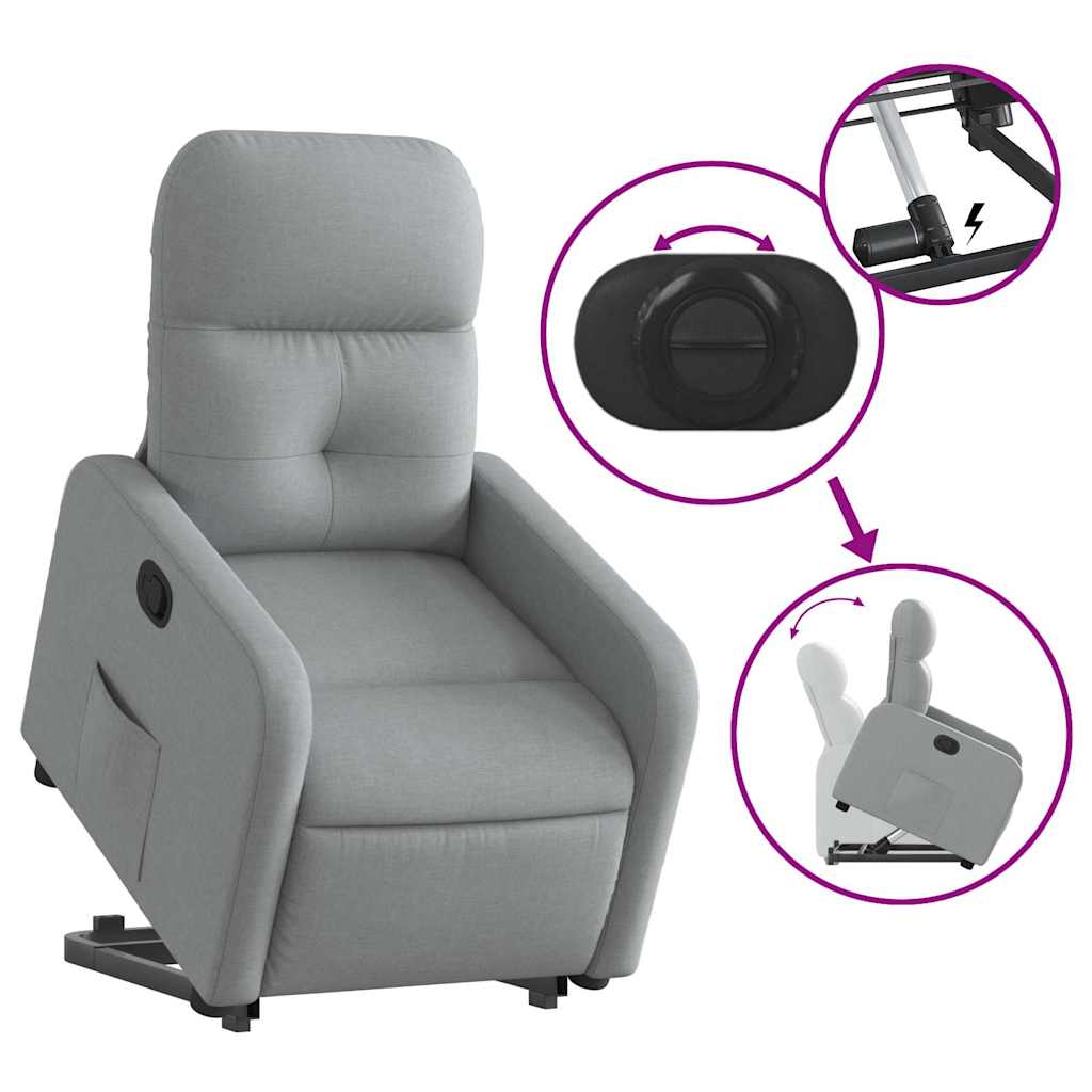 Fauteuil inclinable Gris clair Tissu