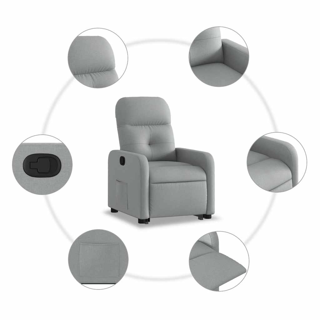 Fauteuil inclinable Gris clair Tissu