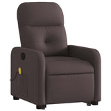 Fauteuil inclinable de massage Marron foncé Tissu