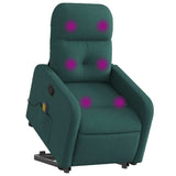 Fauteuil inclinable de massage Vert foncé Tissu