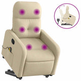 Fauteuil inclinable de massage Crème Tissu