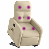 Fauteuil inclinable de massage Crème Tissu