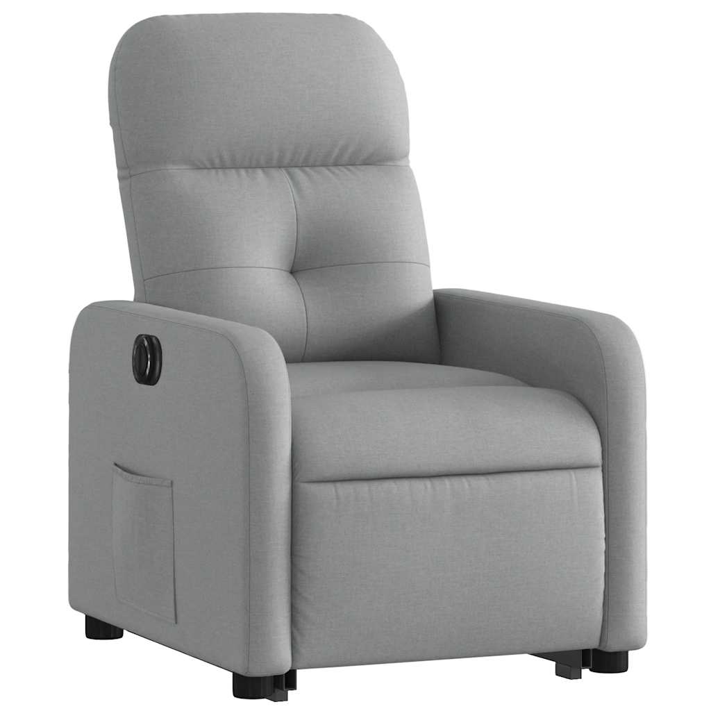 Fauteuil inclinable électrique gris clair tissu
