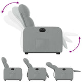 Fauteuil inclinable électrique gris clair tissu