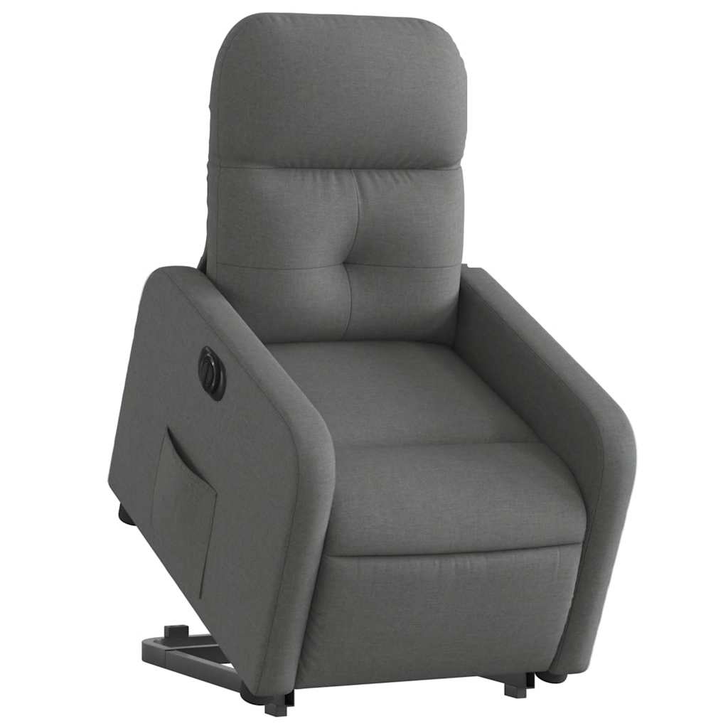 Fauteuil inclinable électrique gris foncé tissu
