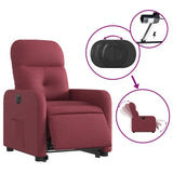 Fauteuil inclinable électrique rouge bordeaux tissu