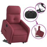 Fauteuil inclinable électrique rouge bordeaux tissu