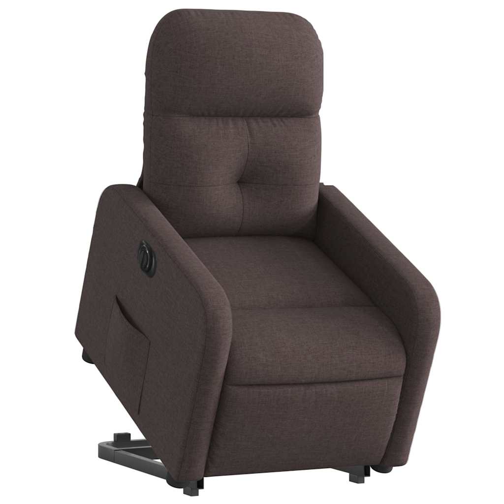 Fauteuil inclinable électrique marron foncé tissu