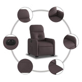 Fauteuil inclinable électrique marron foncé tissu