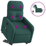 Fauteuil inclinable de massage électrique Vert foncé Tissu