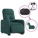 Fauteuil inclinable de massage électrique Vert foncé Tissu