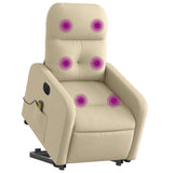 Fauteuil inclinable de massage électrique Crème Tissu