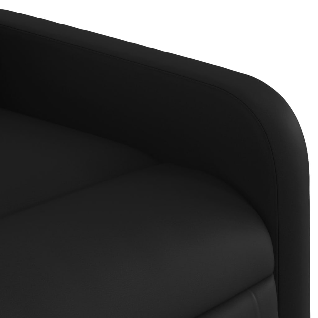 Fauteuil inclinable massant en similicuir noir