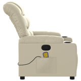 Fauteuil de massage inclinable crème similicuir