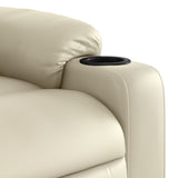 Fauteuil de massage inclinable crème similicuir