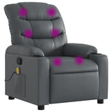 Fauteuil de massage inclinable gris similicuir