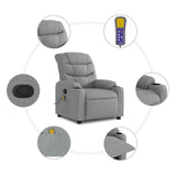 Fauteuil inclinable de massage gris clair tissu
