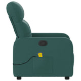 Fauteuil inclinable de massage vert foncé tissu