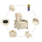 Fauteuil inclinable de massage crème tissu