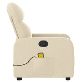 Fauteuil inclinable de massage crème tissu