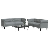 Ensemble de canapés 2 pcs gris clair tissu