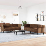 Ensemble de canapés 2 pcs marron tissu