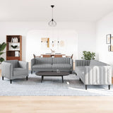 Ensemble de canapés 3 pcs gris clair tissu