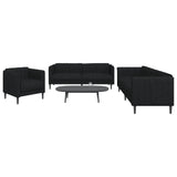 Ensemble de canapés 3 pcs noir tissu