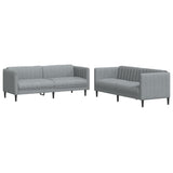 Ensemble de canapés 2 pcs gris clair tissu