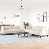 Ensemble de canapés 2 pcs crème tissu