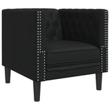 Ensemble de canapé Chesterfield 3 pcs noir similicuir