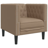 Ensemble de canapé Chesterfield 3 pcs cappuccino similicuir