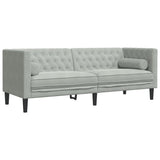 Ensemble de canapé Chesterfield et traversins 3 pcs gris clair