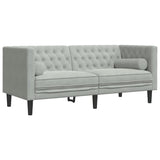 Ensemble de canapé Chesterfield et traversins 3 pcs gris clair
