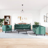 Ensemble de canapé Chesterfield et traversins 3 pcs vert foncé